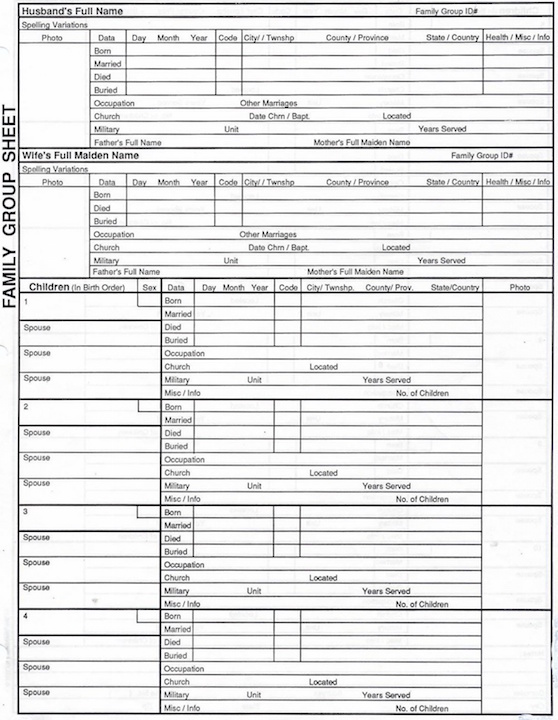 Family Group Sheets: How Do I Get Started?